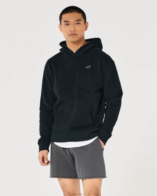Bottoms Hollister Men Terry Fleece Logo Shorts 5\\ 488201250 Dark Grey